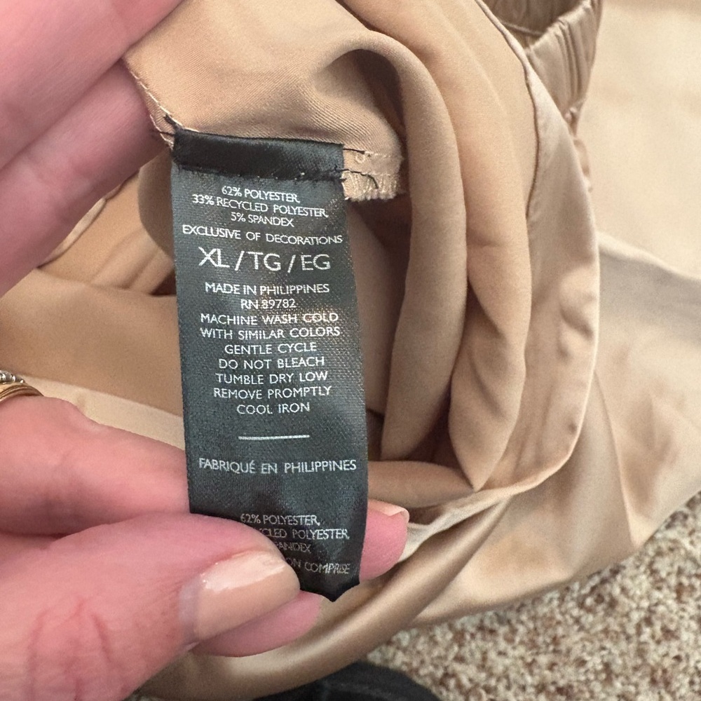 Natori Satin Beige Sleep Pants - Picture 7 of 7